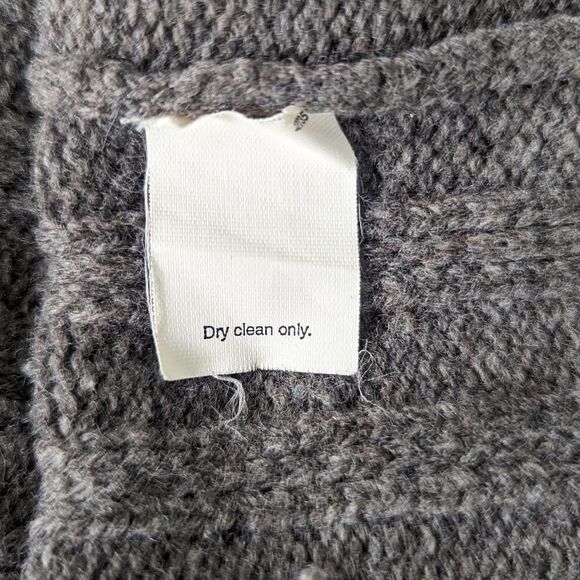 J. Crew Gray Lambswool Cable Knit Fisherman Sweater M Dark Academia Whimsigoth - Picture 5 of 9